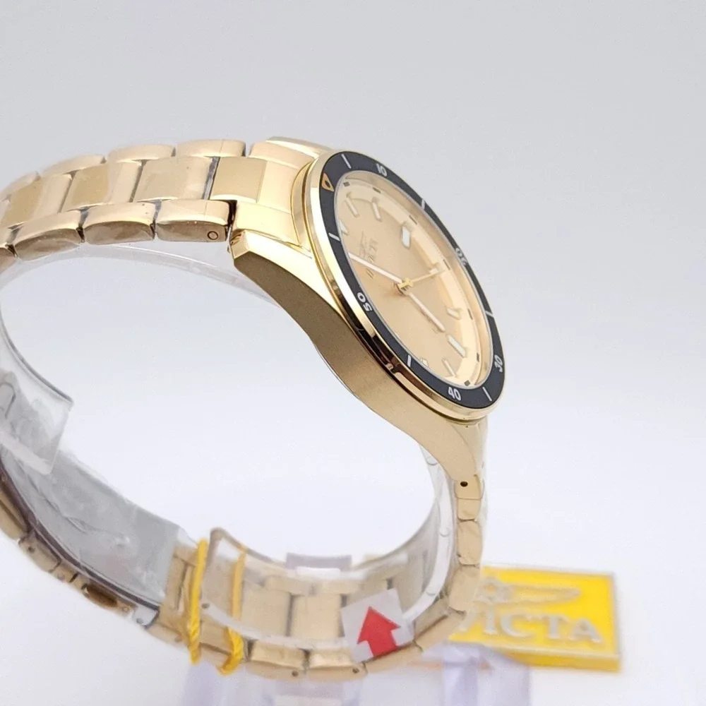 Invicta Ocean Voyage Men's Watch Gold Dial Black Bezel 39mm Steel‎ New